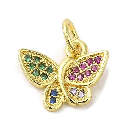 Real 18K Gold Plated Brass Pave Cubic Zirconia Pendants KK-M283-11O-02-1