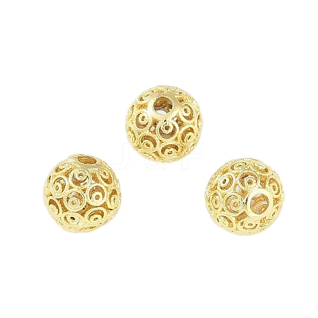 Brass Hollow Beads KK-A226-07C-G-1