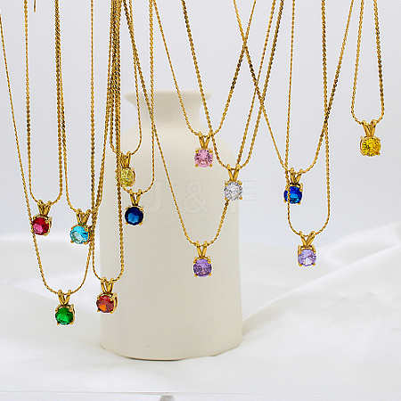 Real 18K Gold Plated Stainless Steel Pendant Necklaces CP2918-7-1
