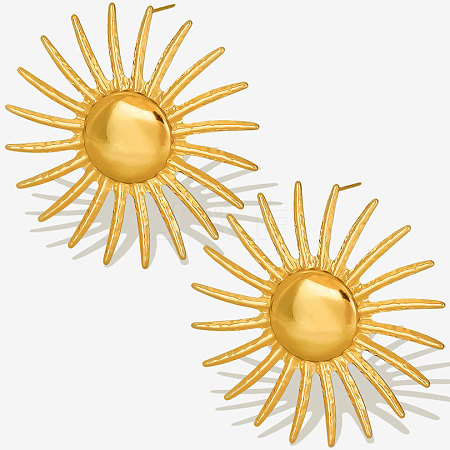 Stylish European and American 304 Stainless Steel Sun Stud Earrings LW5049-2-1