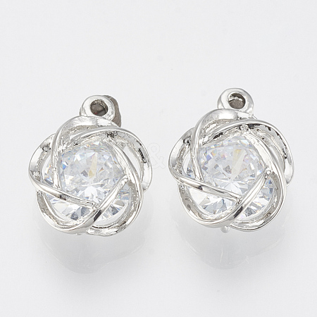 Alloy Cubic Zirconia Charms ZIRC-Q017-107P-1