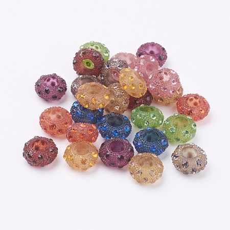 Resin Rhinestone European Beads X-OPDL-J002-M-1