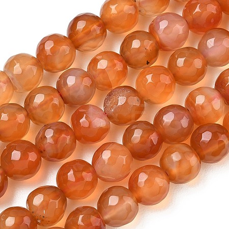 Dyed & Heated Natural Agate Beads Strands G-P539-D01-10-1