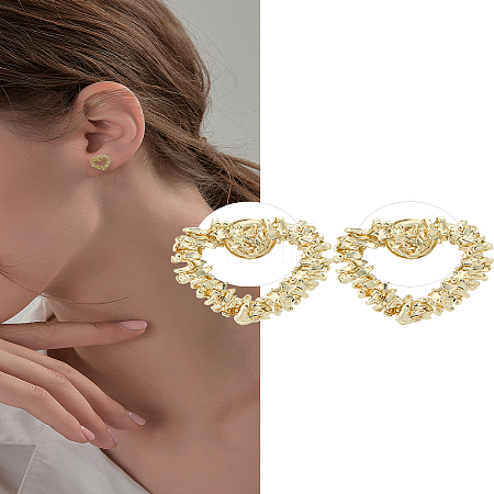 1Pair Zinc Alloy Stud Earrings EJEW-LP0008-023G-1