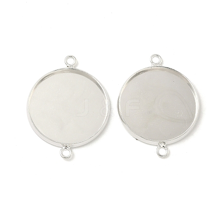 Flat Round Brass Connector Cabochon Settings KK-K414-13C-S-1