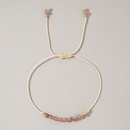 Natural Birthstone Braided Bead Bracelets for Women VA8051-10-1
