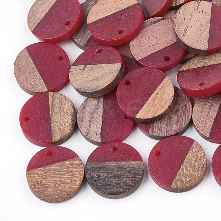 Resin & Walnut Wood Pendants RESI-S358-02C-08-1