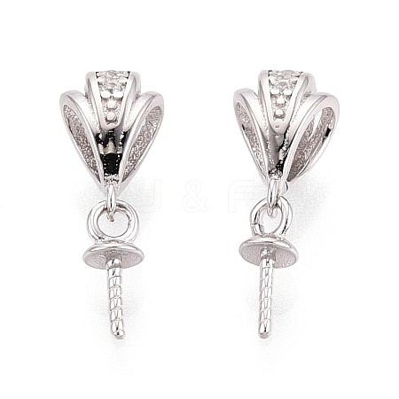 925 Sterling Silver Micro Pave Cubic Zirconia Snap on Bails STER-N016-88P-1