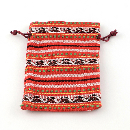 Ethnic Style Cloth Packing Pouches Drawstring Bags X-ABAG-R006-10x14-01H-1