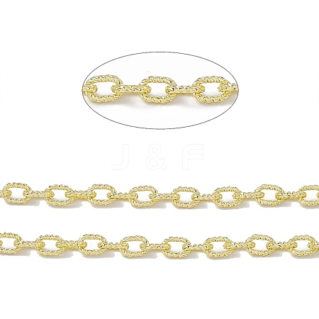 Handmade Brass Textured Cable Chains CHC-F015-23G-1