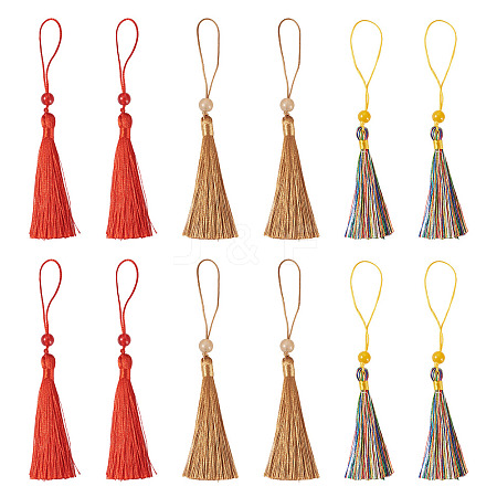 24Pcs 3 Colors Polyester Tassel Decorations OCOR-TADJ0007-01E-1