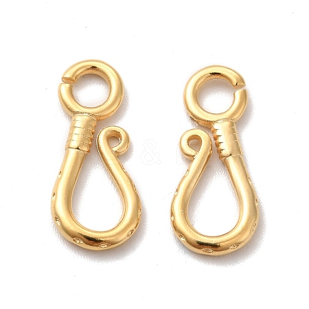 Brass Hook Clasps KK-H442-57G-1