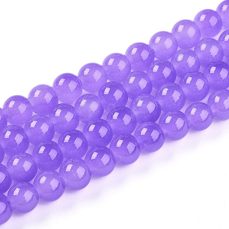 Baking Paint Imitation Jade Glass Round Bead Strands DGLA-Q021-8mm-44-1