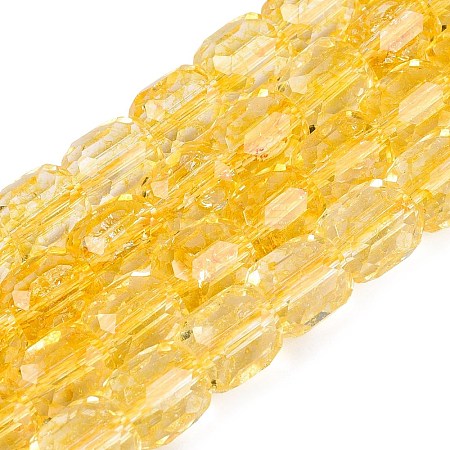 Transparent Crackle Glass Beads Strands GLAA-Q108-04A-11-1