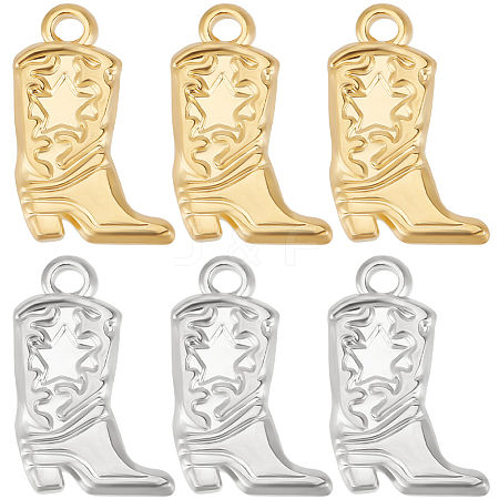 10Pcs 2 Colors 304 Stainless Steel Pendants STAS-BBC0007-03-1