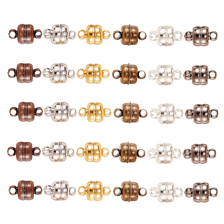 30 Set 6 Colors Brass Magnetic Clasps KK-CJ0001-63-1