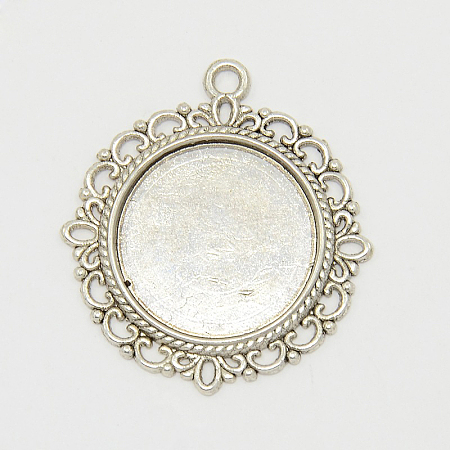 Zinc Alloy Pendant Settings for Cabochon & Rhinestone LS-PALLOY-A15290-AS-FF-1