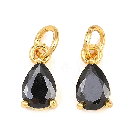 Brass Pave Cubic Zirconia Charms KK-K340-51G-04-1