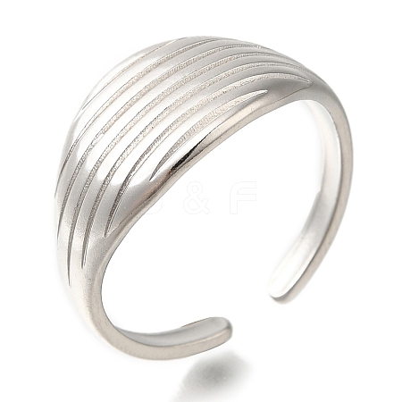 304 Stainless Steel Cuff Rings for Women RJEW-Z074-22P-1