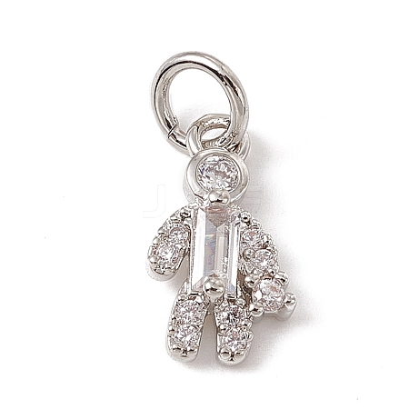 Brass Micro Pave Cubic Zirconia Charms ZIRC-F132-08P-1