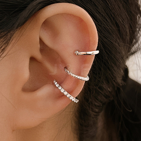 3Pcs Alloy Crystal Rhinestone Cuff Earring Sets for Women WG4401A-07-1