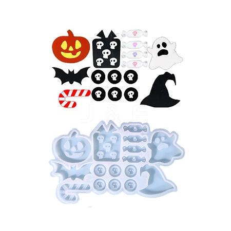 Halloween Theme Ghost/Candy/Bat DIY Silicone Molds DIY-F143-03-1