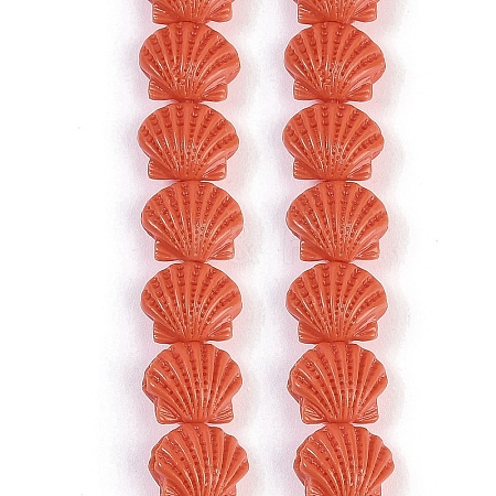 Synthetic Coral Dyed Carved Beads Strands X-CORA-K009-05A-02-1