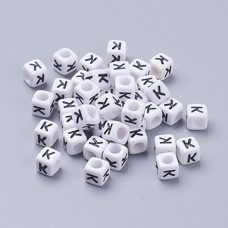 Acrylic Horizontal Hole Letter Beads OACR-YW0002-08K-1