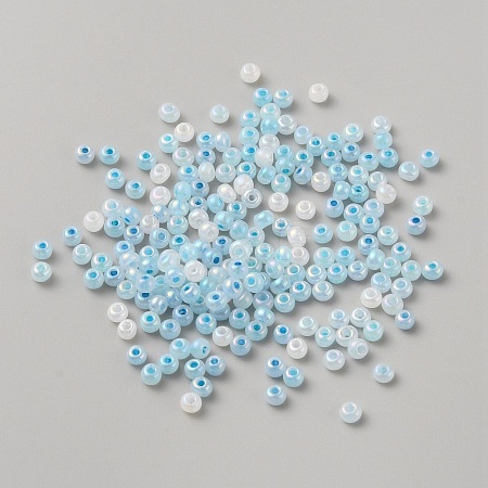 Glass Round Seed Beads GLAA-WH0031-76E-1
