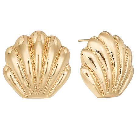 1 Pair Vintage Brass Stud Earrings EJEW-AN0004-55-1