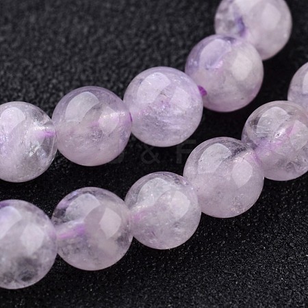 Natural Lavender Amethyst Round Bead Strands G-O134-08-6mm-01-1