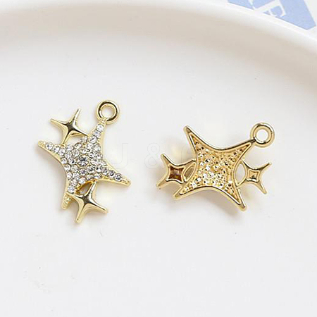Brass Micro Pace Clear Cubic Zirconia Pendants KK-TAC0004-19A-1