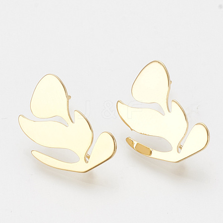 Brass Stud Earring Findings KK-T027-64G-1