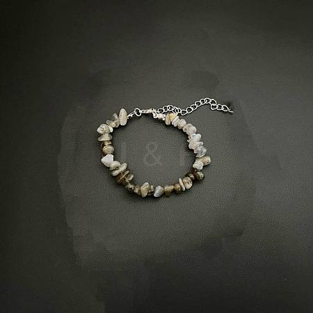 Natural Feldspar Chip Beaded Bracelets for Women IW6789-38-1