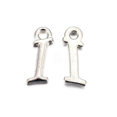 Platinum Plated Alloy Letter Pendants PALLOY-J718-01P-I-1