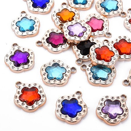 UV Plating Acrylic Pendant Rhinestone Settings OACR-R253-02LG-1