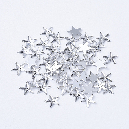 Acrylic Rhinestone Flat Back Cabochons X-RSB385-1