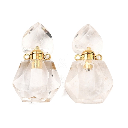 Natural Quartz Crystal Perfume Bottle Pendants G-L623-12G-07-1