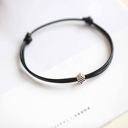 Alloy with Wax Cord Braided Bead Bracelets for Women FS-WGB7FC9-04-1