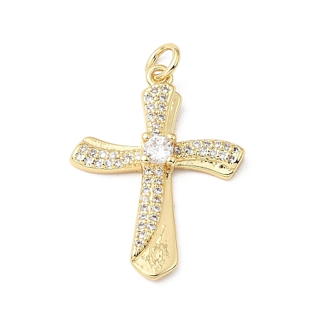 Easter Brass Micro Pave Clear Cubic Zirconia Pendants KK-E799-05B-G-1