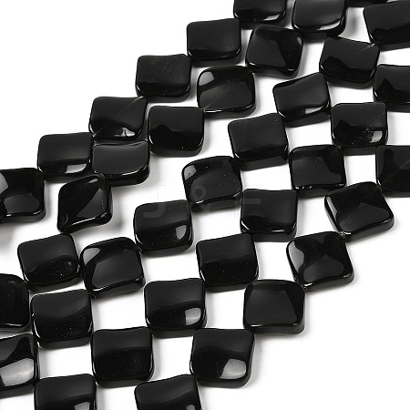 Natural Black Stone Beads Strands G-L239-18-1