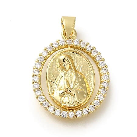 Rack Plating Brass with Cubic Zirconia Pendants KK-Z086-33G-12-1