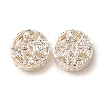 Brass Micro Pave Clear Cubic Zirconia Beads CU-CBAEC99-27S-1