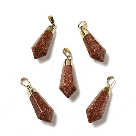 Synthetic Goldstone Pointed Pendants G-P474-02G-01-1