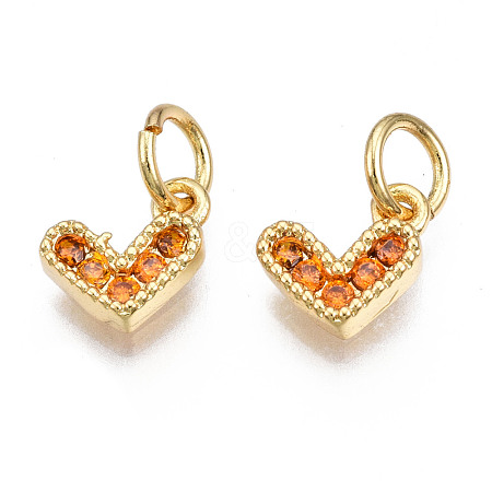 Brass Micro Pave Cubic Zirconia Charms KK-N227-33G-02-NF-1