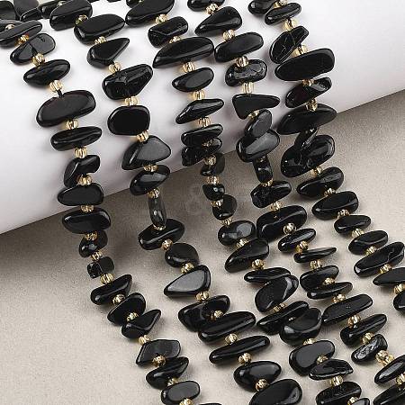 Natural Black Onyx(Dyed & Heated) Beads Strands G-F821-A03-01-1