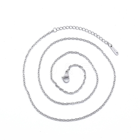 Non-Tarnish 304 Stainless Steel Cable Chains Necklace for Men Women NJEW-N050-A04-S20-1