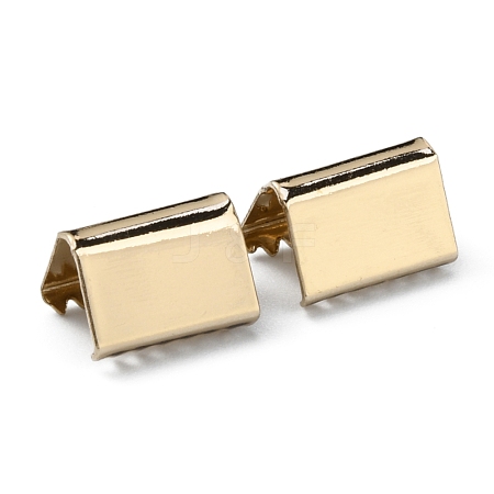 Brass Ribbon Crimp Ends KK-WH0046-34A-LG-1