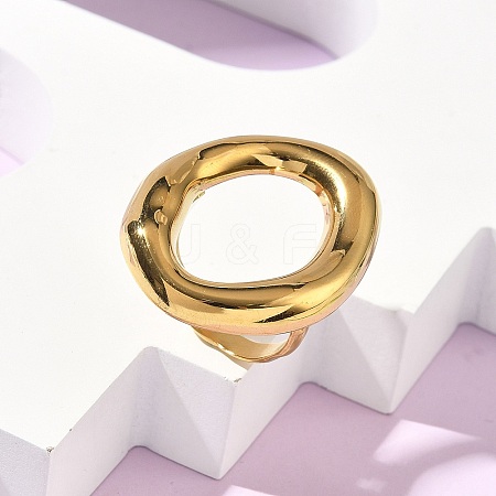 Adjustable 304 Stainless Steel Cuff Open Rings for Women RJEW-Z122-03G-03-1