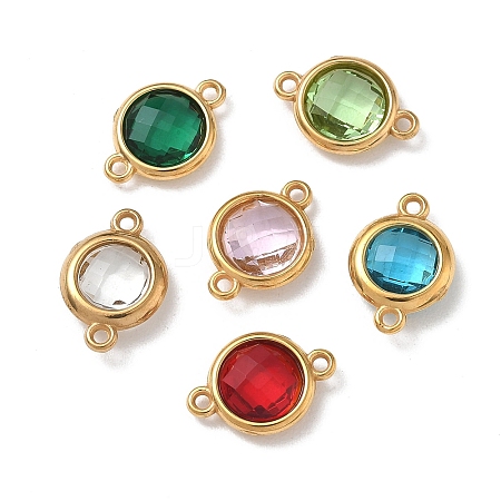 304 Stainless Steel Rhinestone Connector Charms STAS-P453-08G-M-1